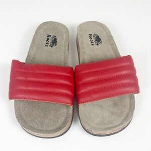Roots women’s slide red leather size 8
